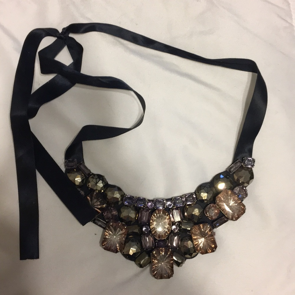 Jewel Necklace with Satin Ribbon